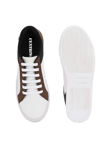 Image of Centrino Women Casual Shoes | Colorblock Sneakers with Ultra Soft Cushion Lace-Up Shoes All-Day Comfort | Trendy & Lightweight Design | Low Top Flat Sole(7611)