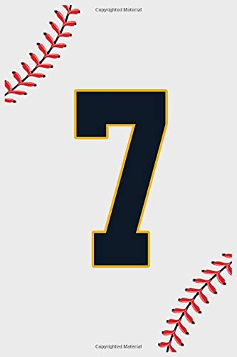 7: Notebook Baseball Number 7 Softball Gift For Baseball Players Journal Note Taking for Girls and Women 110 Pages 6 x 9