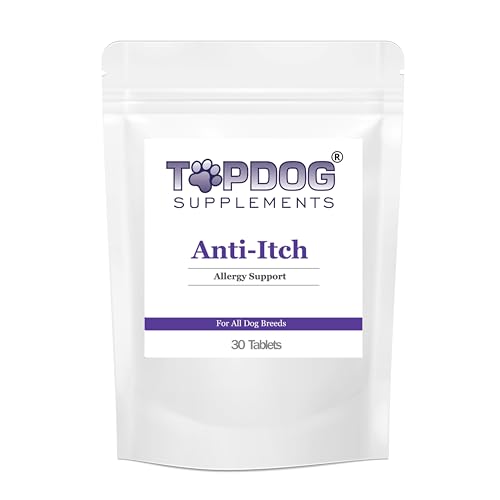 Top Dog Anti-Itch Allergy Support - Itchy Skin Fur Relief Dog Immune Booster Tablets UK Made