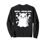 meow i voglio dire boo gatto ghost meow cat felpa