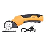 Wezalget Cortador Eléctrico De Cartón | Herramienta Rotativa De Corte Con Bloqueo De Seguridad Y Luz LED - Tijeras Eléctricas Portátiles Para Alfombras, Artesanía Y