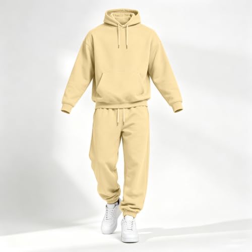Men Track Suits 2 Piece Set Oversized Hoodie Jogging Pants Track Suit - image 4
