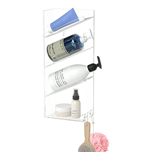 AITEE Acrylic Bathroom Organizer Shower Caddy, Clear Shampoo...