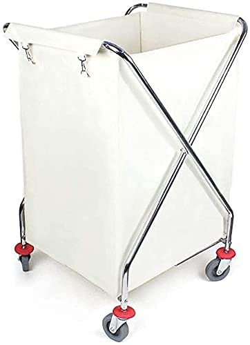 MERTNK Bewegliche Wagen Abnehmbare Taschen Mit Wäschekorb Wäscherei Hotel Wäschewagen Collapsible Schwere Wäscherei Hilfsprogramm Trolly Mit Rädernstainless Steel Rahmen100 Kg Ladung