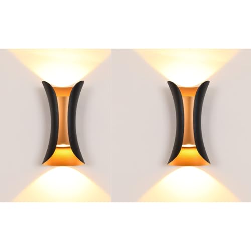 Image of Gesto 10W Waterproof Led Wall Light for Home Decoration - Up Down 2-Way LED Wall Lamp | IP65 Outdoor Fancy Wall Lights for Balcony,Gate,Elevation,Garden,Patio | Decorative Wall Mount Light -Pack of 2