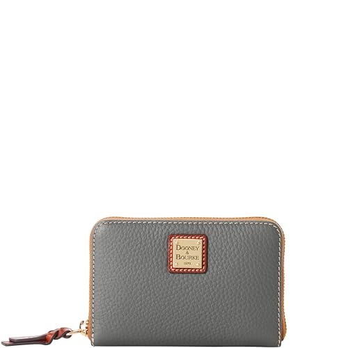 Dooney & Bourke Wallet, Pebble Grain Medium Zip Around Wallet - Grey - Main Image