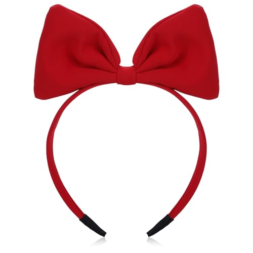 WLLHYF rosett pannband huvudbonad för kvinnor och flickor alla hjärtans dag jul röd rosett hårband hårring perfekta hårtillbehör för fest och cosplay (1 pack röd)