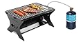 QuliMetal Portable Camping Grill – Foldable Charcoal/Gas Grill with Carry Bag | Heavy-Duty Backpacking BBQ & Fire Pit Grill for Outdoor Cooking, Camping, Tailgating, Patio & Backyard
