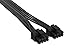 Corsair Elite Premium Type 4 Individually Sleeved 2X 8-Pin to PCIe 12V-2x6 600W PSU Cable – Triple-Mesh Paracord Sleeve, Low-Profile Cable Combs, Compatible Type 4 PSUs – Black