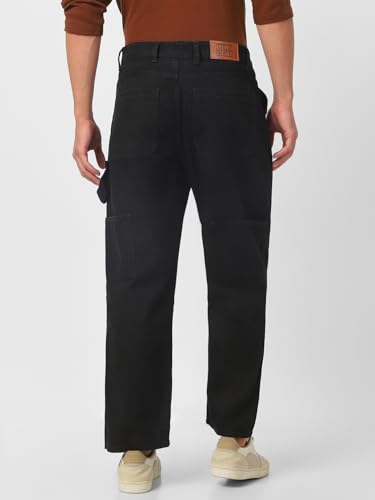 Image of Urbano Fashion Men's Loose Mid Rise Baggy Fit Cargo Carpenter Jeans with 6 Pockets Non-Stretchable