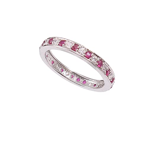 Bague de fiançailles en rubis rond et argent 925 pour illuminer votre quotidien