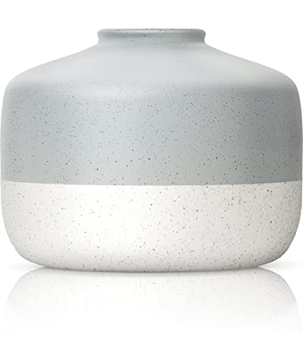 Vase Klein aus direkt gebranntem Keramik Höhe 11cm - Blau Weiß Tönung Cover