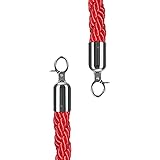 ロープ パーテーション 編組麻ロープバリア 1 1.2 1.5 2 3 M、 群集制御支柱ロープ ブラック グレー レッド ブルー、 フロントロビーパーティーエントランス 障害物キュー ライン ディバイダー (Color : Red, Size : 2m (6.5 feet))