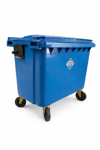 Image of Otto Big Plastic Wheeled Dustbin with Lid 660 Litre Blue
