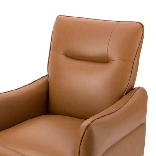 Image of Lakdi The Furniture Mid-Century Modern Faux Leather Accent Chair with Solid Wood Legs, Comfortable Upholstered Lounge Chair for Living Room | 5 Years Warranty | Free Assembly - 15185259
