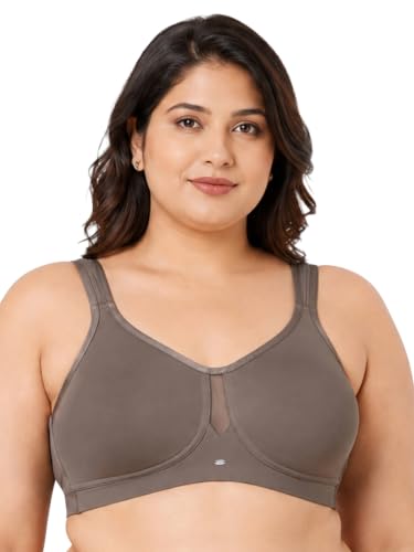 Image of SOIE Women's Full Coverage Minimizer Bra|Non Padded, Non Wired,Nylon Spandex |Broad Cushioned Straps,High Side Coverage & Side Support