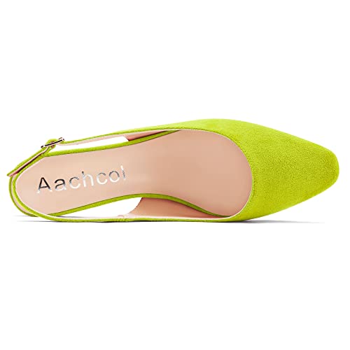 Aachcol Women Kitten Low Heel Pumps Square Toe Ankle Strap Slingback Dress Shoes Suede Office Wedding Shopping 1.5 Inch4