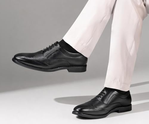 Image of LOUIS STITCH Men's Formal Lace-Up Brogue Shoes | Formal Lace-Up Shoes for Men | Business & Occasion Wear | LSVSBG-1