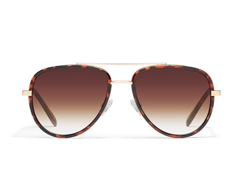 Quay - Sunglasses for Men & Women, Aviator Lenses with UV Protection (All In Medium, Tortoise)