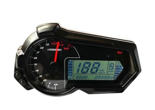 Compteur de vitesse digital moto universel odomètre et tachymètre 1200 TR/Min rétroéclairé
