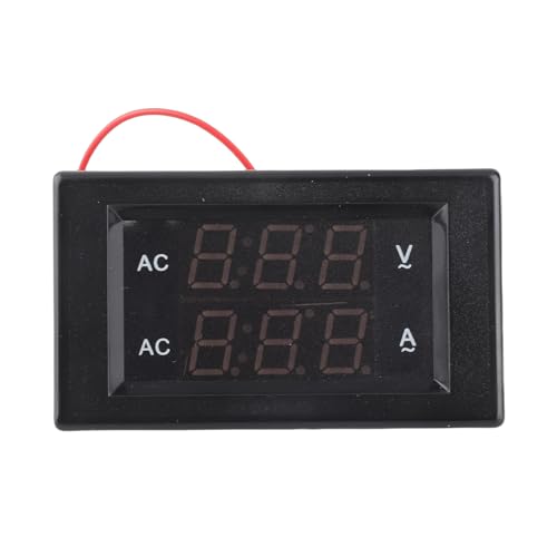 Image of Digital Voltmeter with LED Red and Green Display - 2-in-1 AC Voltage and Amp Meter for 60-500V AC, 0-50A Panel Meter for Voltage and Current Testing