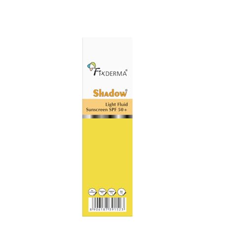 Image of Fixderma Shadow Light Fluid Sunscreen SPF 50+ & PA++++, Lightweight & Oil Free, Clinically Tested in-Vivo, for Oily Skin, Sensitive, No White Cast, UVA /UVB Protection - 50g