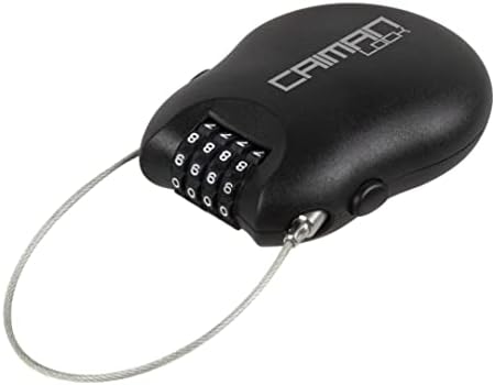 ELTIN Bike Rollable Combination Lock 70x1000 - Caiman Lock - Retractable Steel Cable - Black