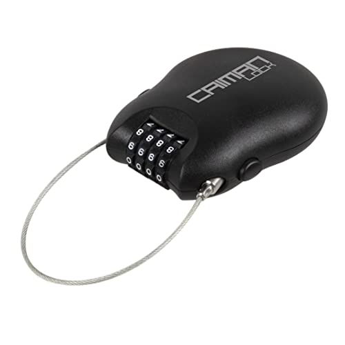 Eltin Bike Rollable Combination Lock 70X1000 - Caiman Lock - Retractable Steel Cable - Black #TOP28