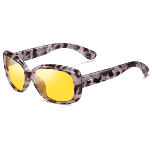 HAOLOTA Night Vision Driving Glasses Polarized HD Yellow Tinted Anti Glare Sunglasses for Men and Women