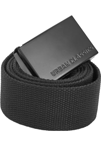 Urban Classics Unisex Long Canvas Belt Gürtel, per pack Schwarz (black 00007), (Herstellergröße: 140cm)