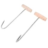 En forma de ganchos de carne de acero inoxidable, se señala el gancho, debe almacenarlo donde los niños no pueden tocar. En forma de ganchos de carne de acero inoxidable, esta herramienta tiene mango de madera, cómodo agarre firme ayuda a reducir la ...