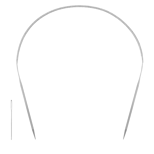 Image of Size 1.5 Stainless Steel Circular Knitting Needles 16 Inch 2.5 mm Set Round Metal (Silver, 16 inch-1.5-(2.5mm)