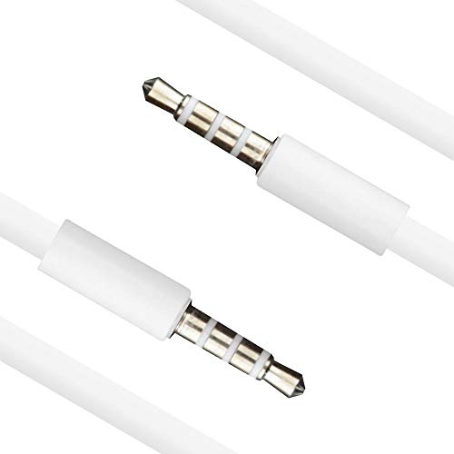 Cabo de Áudio P3 x P3 para Celular Smartphone Tablet MP3 CD Player Radio Automotivo 1,5m Branco