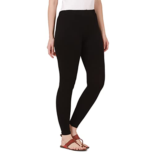Image of Pure Cotton Ankle Length Women Skinny Leggings Combo-Pack of 3