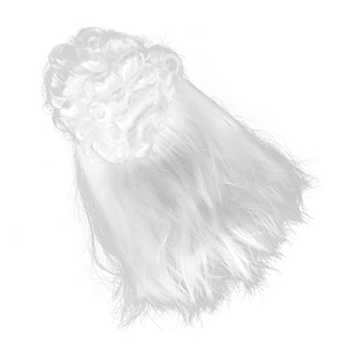 Holibanna 弁護士ウィッグキャ 歴史的なかつら 壁掛け帽子掛け コスプレ コスチュームポニーテールウィッグ あなた メンズウィッグ 白裁判官かつら 白かつら男性 粉末かつら pシルク 白い