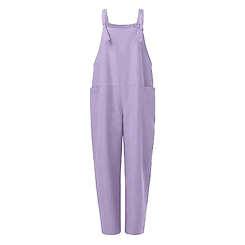 Peto de algodón y lino para mujer con tirantes ajustables talla S-5XL 6