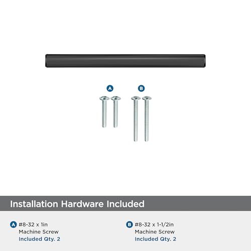 Image of Amerock 3 inch Bar Pulls Matte Black Drawer Pull | 3 inch (76mm) Center-to-Center Mounting Distance and 5-3 /8 inches Overall Length, Durable Carbon Steel Cabinet Hardware
