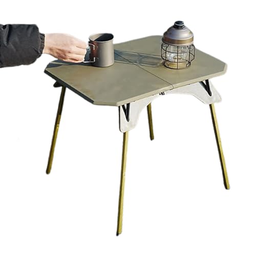 Jlobnyiun Escritorio portátil de pícnic, nivel compacto de campamento, estación al aire libre, muebles de viaje de menor peso con patas extraíbles, unidad de altura ajustable para eventos de patio