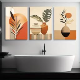 Affiches botaniques bohème moderne et décoration murale géométrique sur toile 60x80cm