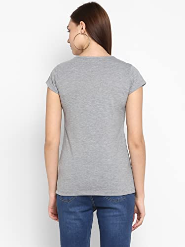 Image of Modeve Women Printed Cotton Blend Half Sleeve Round Neck T-Shirt for Summer
