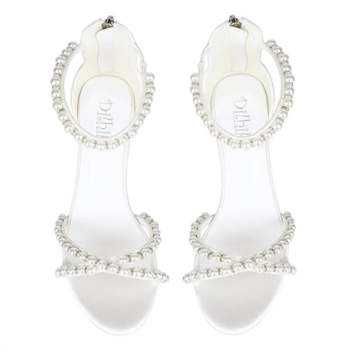Block Heel Wedding Sandals Bride Wedding Shoes Pearl Heels Bridal Shoes Open Toe Wedding Heels2