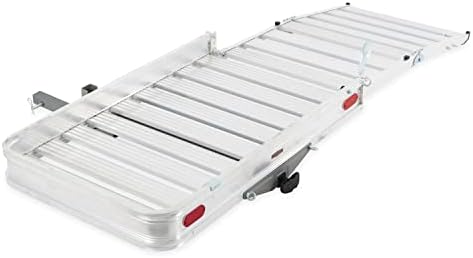 Rockland Universal Aluminum Cargo Travel Carrier with Folding Ramp Fits SUVs, Trucks, Cars, and RVs with 2 Inch Receiver Hitches, 500 Pound Capacity
