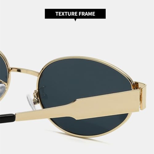 Oval Metal Frame Sunglasses Women Fashion Clear Ocean Gradient Lens Shades UV400 Men Punk Sun Glasses4