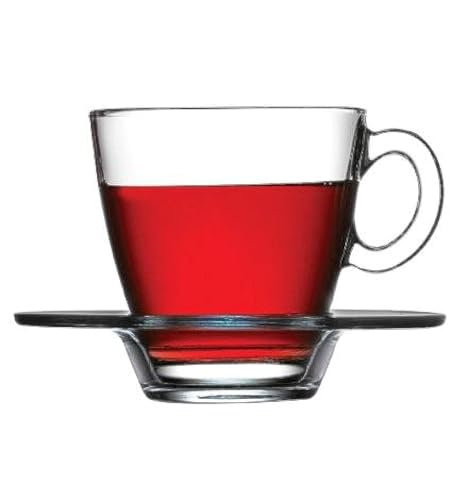 Pasabahce 95040 - 12-tlg Set Tassen mit Unterteller Aqua