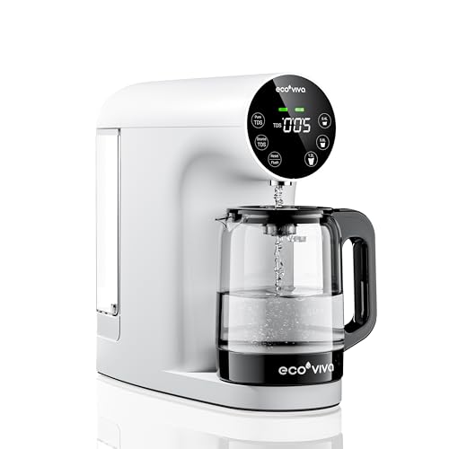 Ecoviva Countertop Reverse Osmosis Water Filter, 6 Stage RO Water Filtration System with Glass...