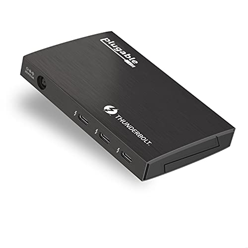 Plugable Thunderbolt 4 Hub, 4-in-1 Pure USB-C Design, Includes USB-C to 4K HDMI Adapter, 60W Laptop Charging, Compatible with Mac and Windows Laptops and USB-C, Thunderbolt 3 or 4, and USB4 devices