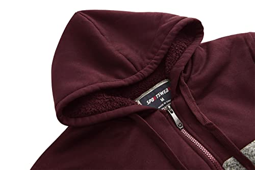 Image of Gary Com Heavyweight Sherpa Hoodies for Men, Thick Fleece Lined Full Zip Up Winter Warm Sweatshirts Work Jackets