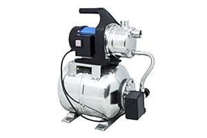 Güde 94637 HWW 1000E Hauswasserwerk (1000W, 3500l/h, Druckschalter, 19 l Edelstahltank, Förderhöhe 44M), 46 x 27 x 52 cm