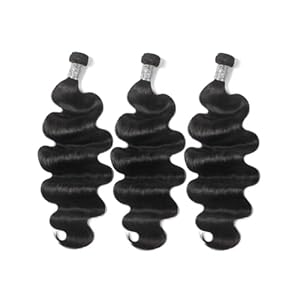 Arabella Bundles Human Hair Body Wave Hair Bundles Human Hair (16 18 20 Inch) Natural Black 100% Unprocessed Brazilian Virgin Hair 12A Weave Sew in Bundles Human Hair 3 Bundles Human Hair