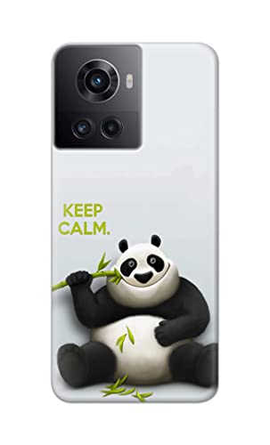 Image of PRINTFIDAA� Printed Hard Back Cover Case for OnePlus 10R 5G 80W | 150W Back Cover (Cartoon Panda) -2808